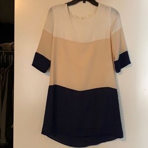 3/4 sleeve colorblock dress